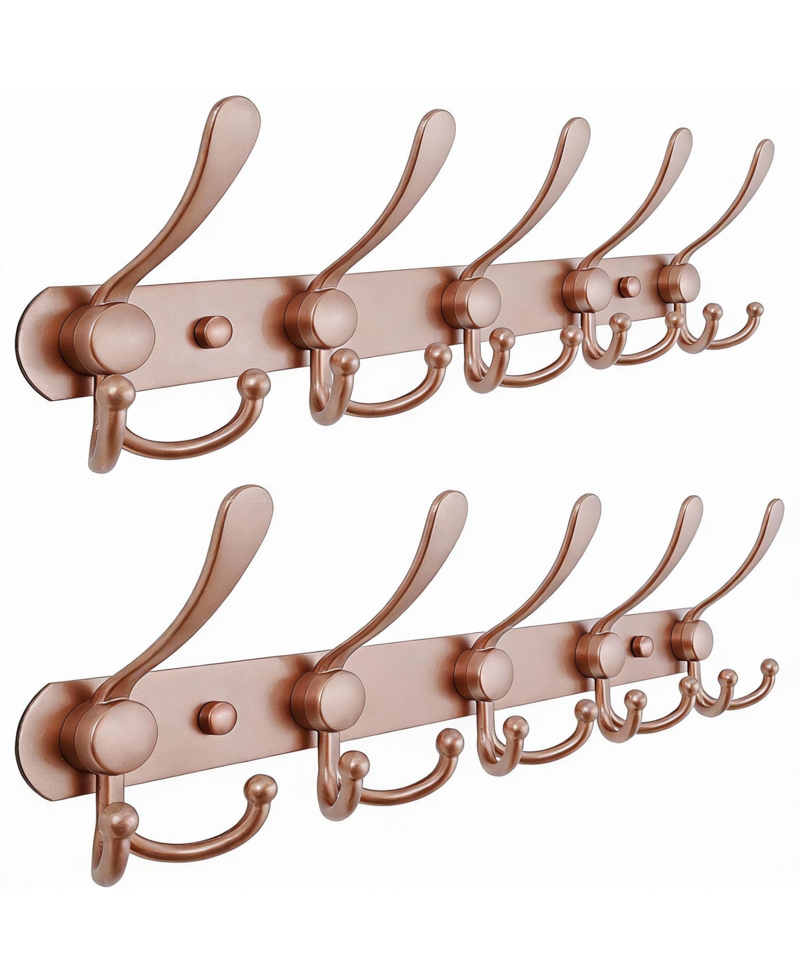 YIGII Heavy Duty Stainless Steel 5-Tri Hook Wall Rack for Coats, Hats, Towels, Purse, Scarfs, Robes