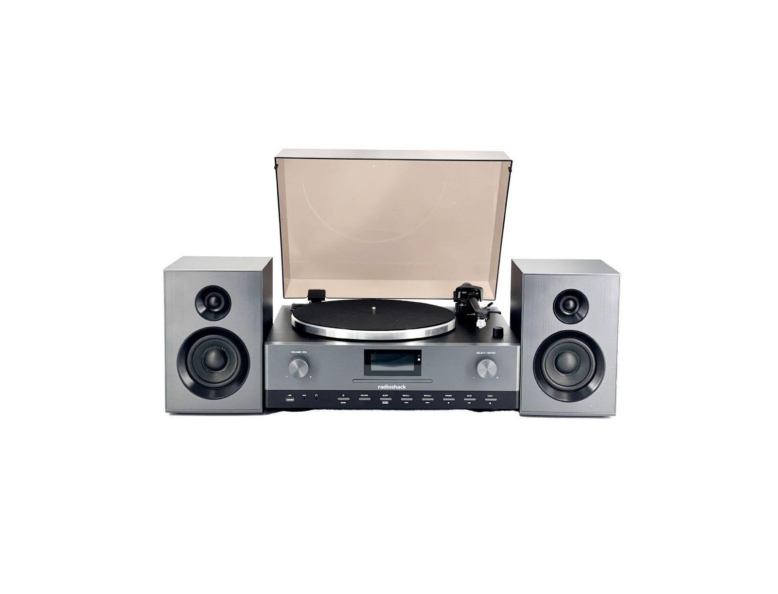 Проигрыватель виниловых пластинок RadioShack Turntable Professional Style 4001798 с FM, CD, USB, Bluetooth и двумя динамиками