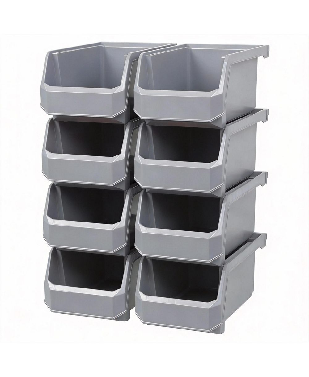 YIGII Clear Stackable Storage Bins for Organizing Home, Office, Garage, Pantry 8-Pack