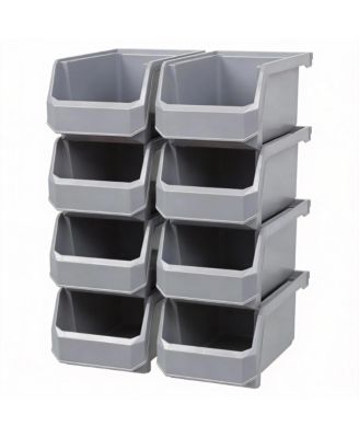 YIGII Clear Stackable Storage Bins for Organizing Home, Office, Garage, Pantry 8-Pack