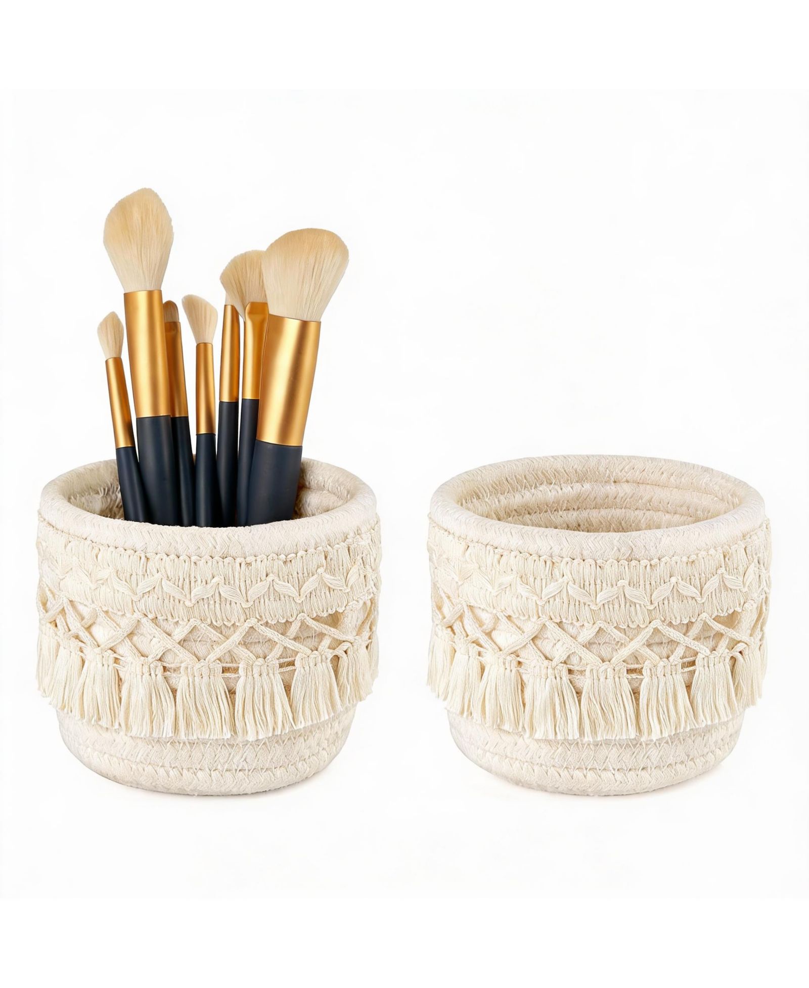 YIGII Makeup Brush Holder Organizer: Mini Decorative Baskets for Home
