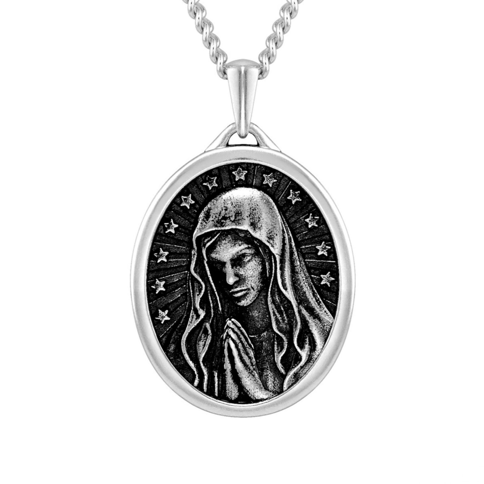 Подвеска Vincero Unisex Virgin Mary, серебряная цепь 21"