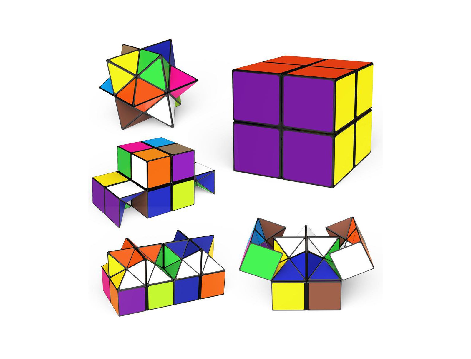 Bruce & Shark Magic Cube 2-in-1 Transformable Fidget Toy Puzzle, Ages 8+