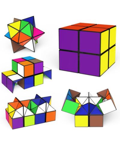 Bruce & Shark Magic Cube 2-in-1 Transformable Fidget Toy Puzzle, Ages 8+