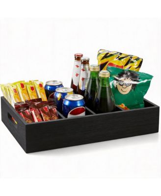 YIGII Wooden Snack Organizer with Removable Dividers for Countertop