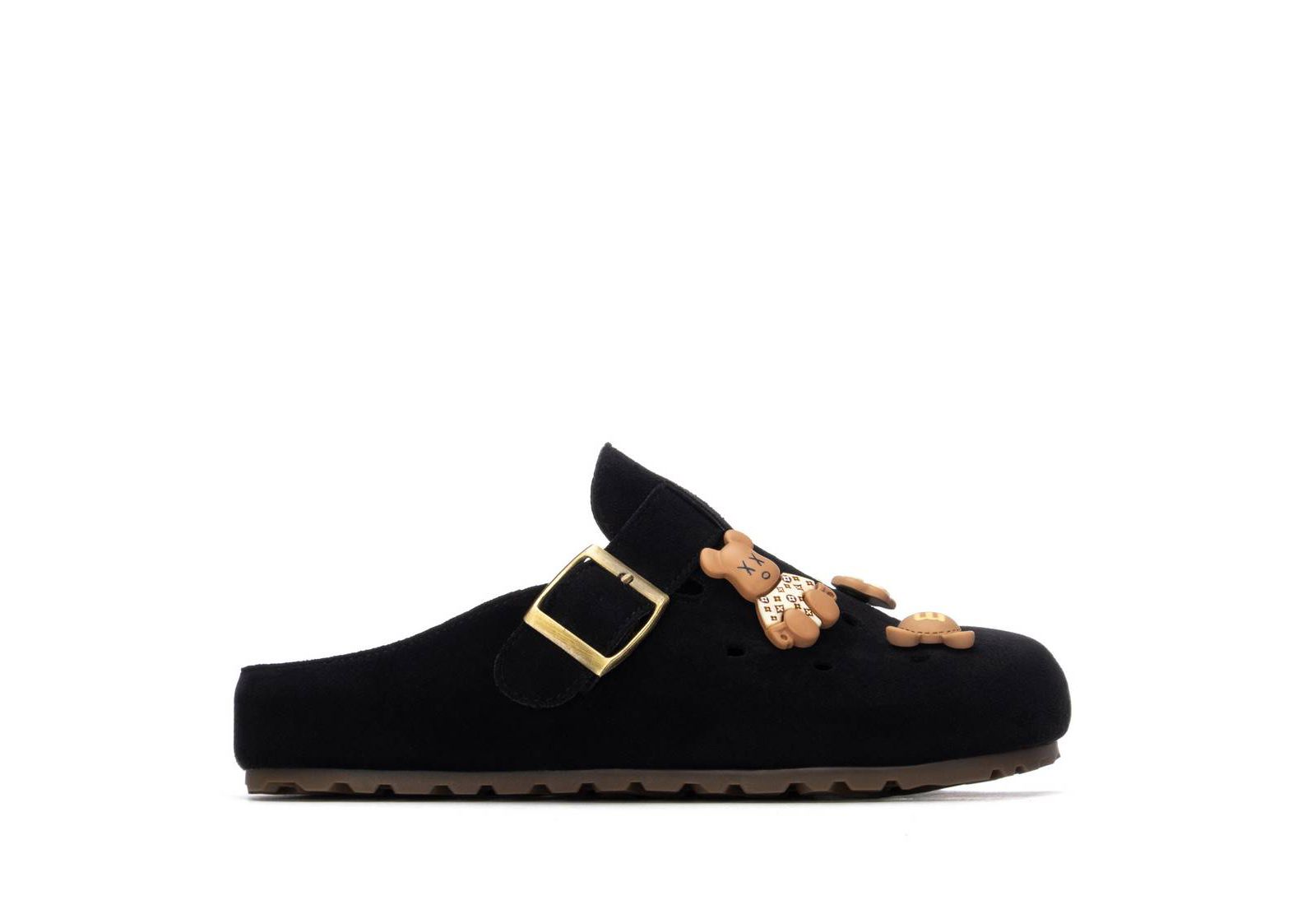 XTI Women's Suede Clogs With Teddy Bear Charms