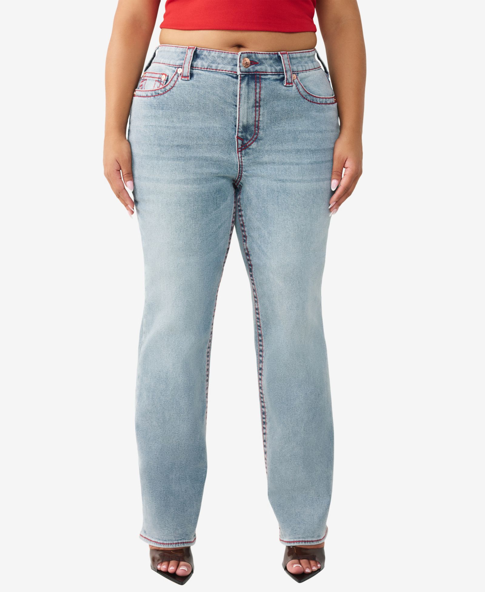 Джинсы True Religion Plus Billie прямого кроя с завышенной талией
