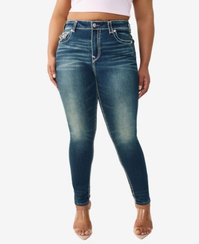 True Religion джинсы Jennie Mid-Rise Skinny Super T-Flap, Plus Size