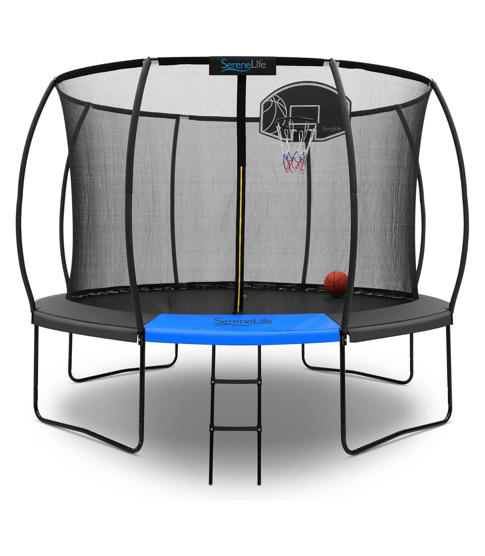 Батут SereneLife Outdoor Trampoline 10FT/12FT/14FT с защитной сеткой и лестницей