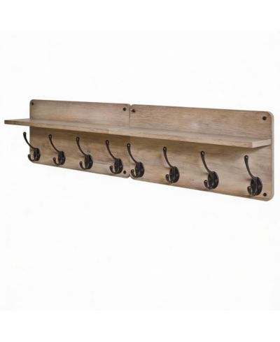 YIGII 2-Pack Wall Organizer: Stylish, Sturdy, Easy Setup, Silver Gray Key Rack with Shelves