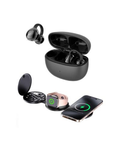 Набор PURSONIC Power & Sound Essentials: 5-в-1 беспроводная зарядная станция + беспроводные наушники