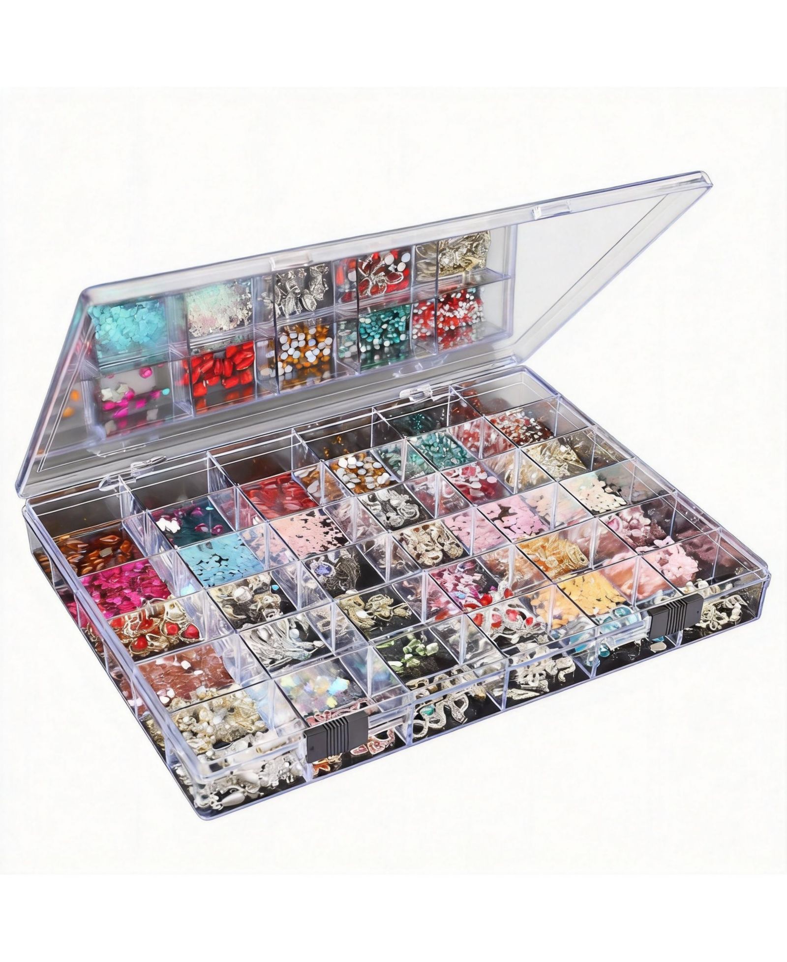 YIGII 36-Grid Clear Acrylic Jewelry Organizer for Small Items