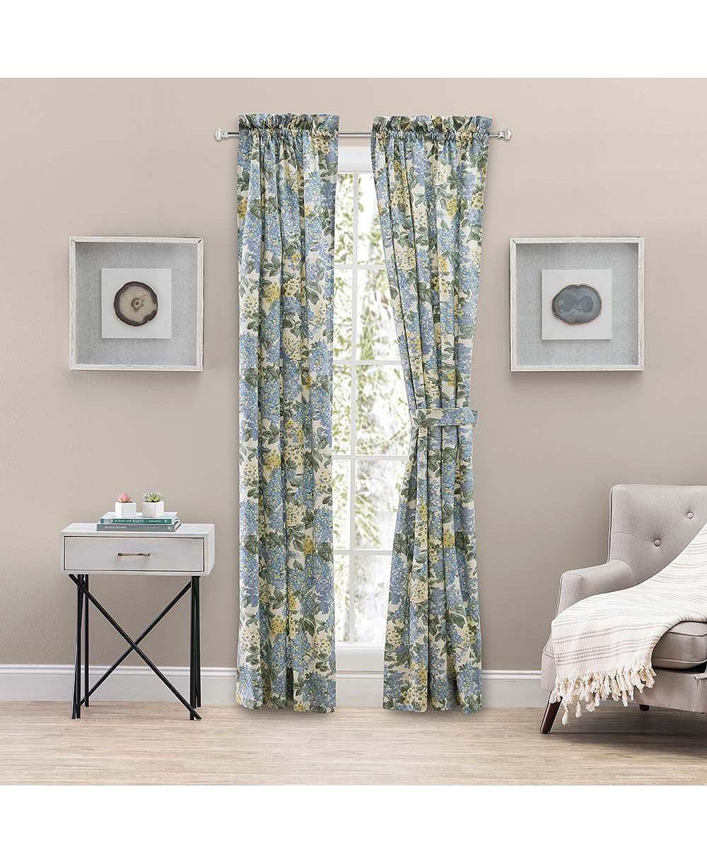 Парные шторы Ellis Curtain Hydrangea Classic Pattern Printed 1.5" Rod Pocket Window Tailored