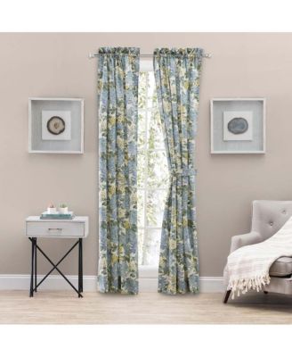 Парные шторы Ellis Curtain Hydrangea Classic Pattern Printed 1.5" Rod Pocket Window Tailored