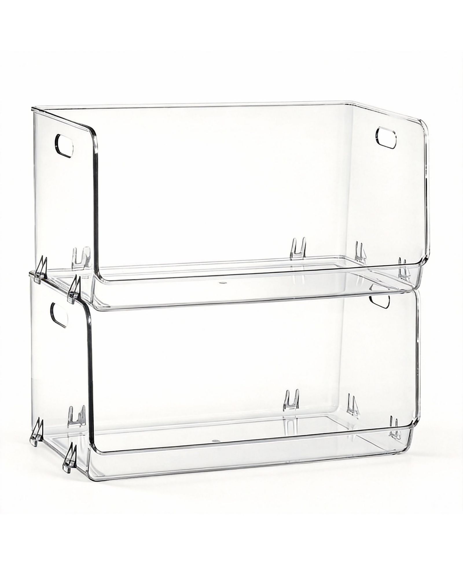 YIGII 2 Pack Stackable Clear Storage Bins for Kitchen &amp Home