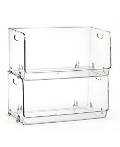 YIGII 2 Pack Stackable Clear Storage Bins for Kitchen &amp Home