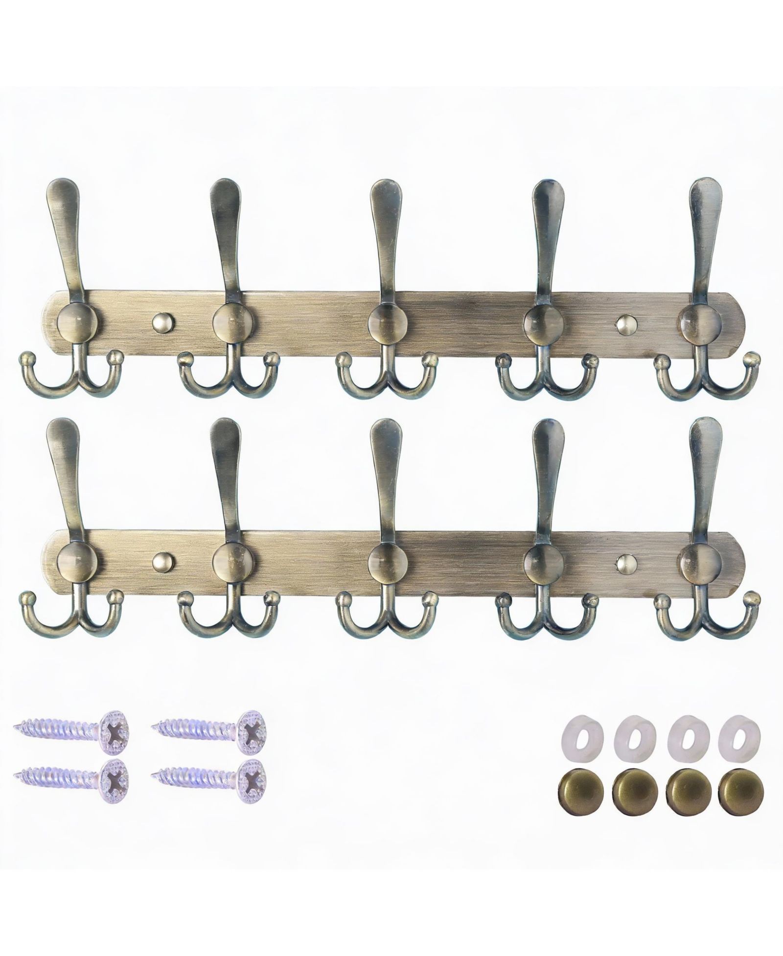 Настенный стеллаж YIGII Heavy Duty 5-Tri Hook, нержавеющая сталь, бронзовое покрытие
