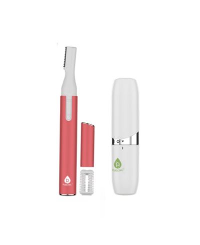 PURSONIC Precision Beauty Duo: Painless Electric Shaver - The Claudine Collection & Pursonic Facial Trimmer & Eyebrow Styling Kit