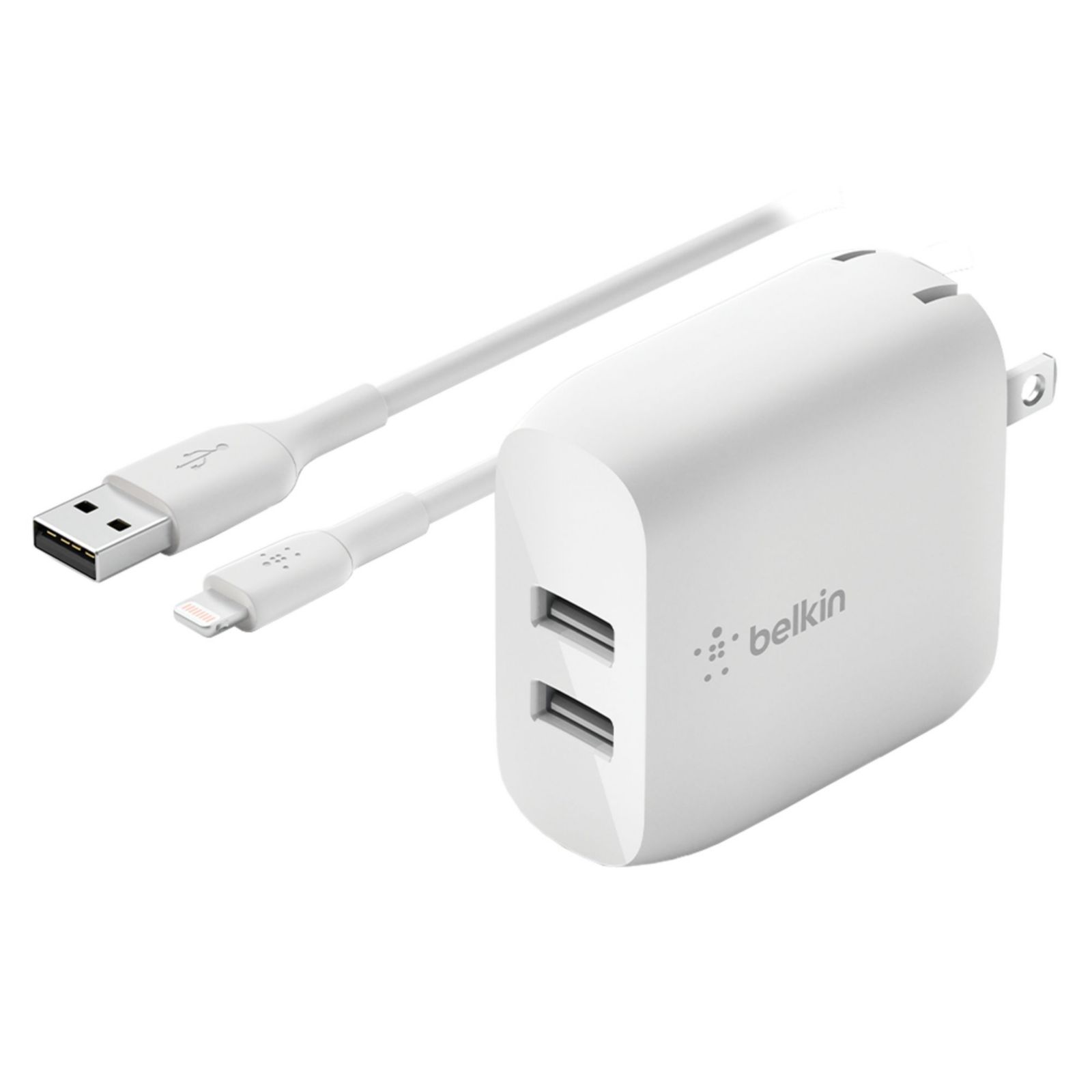 Belkin зарядное устройство настенное USB A 24W с кабелем Apple Lightning 3ft
