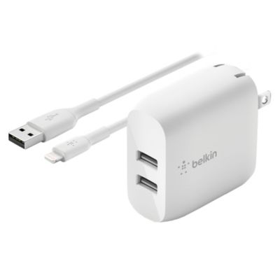 Belkin зарядное устройство настенное USB A 24W с кабелем Apple Lightning 3ft