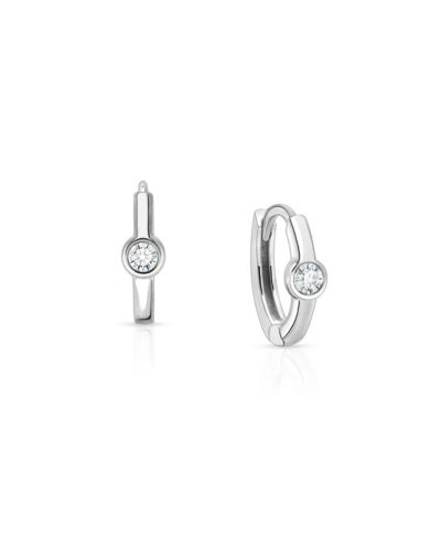 Tiny Blessings Детские Sterling Silver 9mm Birthstone Huggie Hoops Earrings