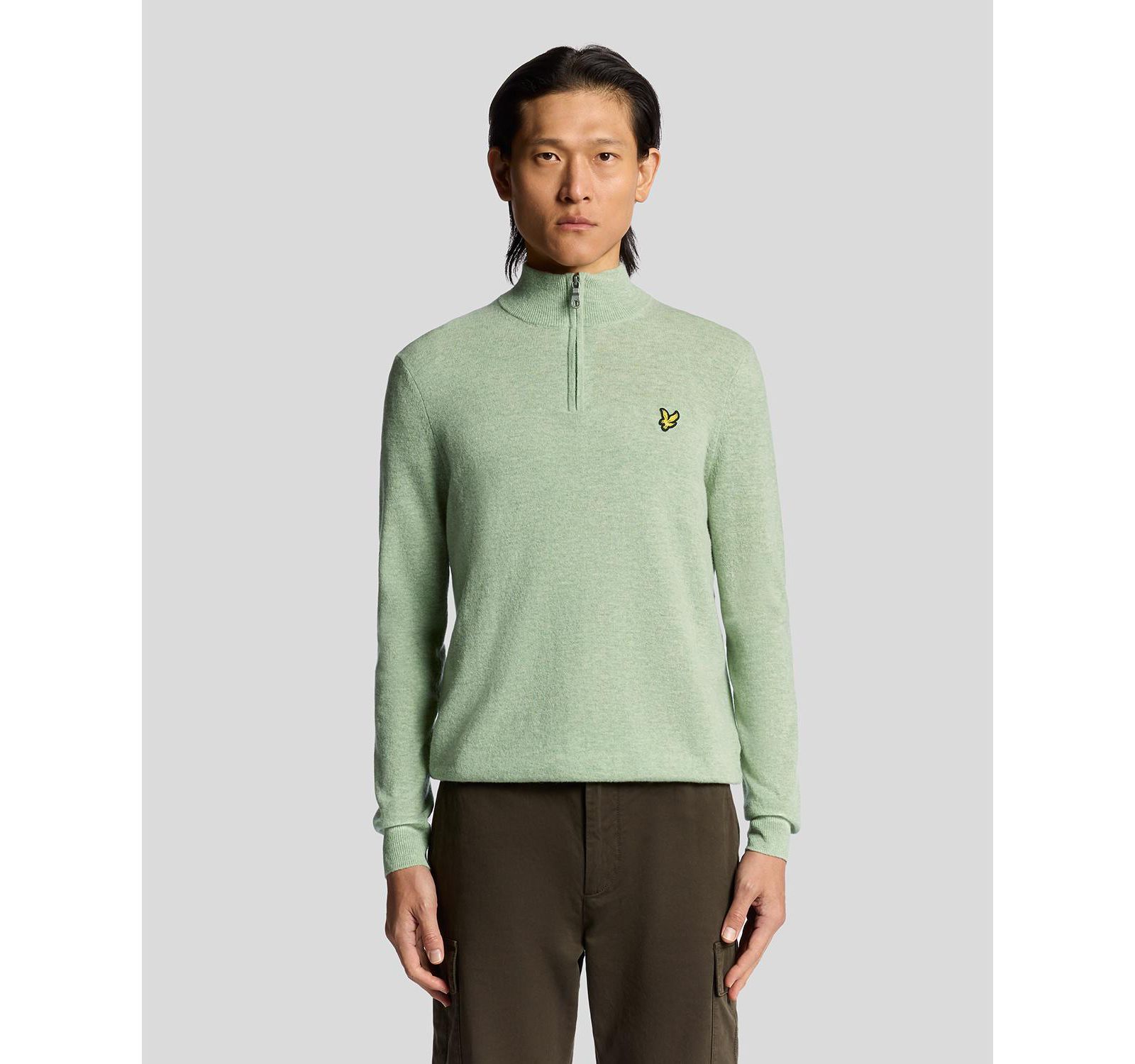 Мужской джемпер Lyle & Scott из смеси шерсти ягненка с молнией
