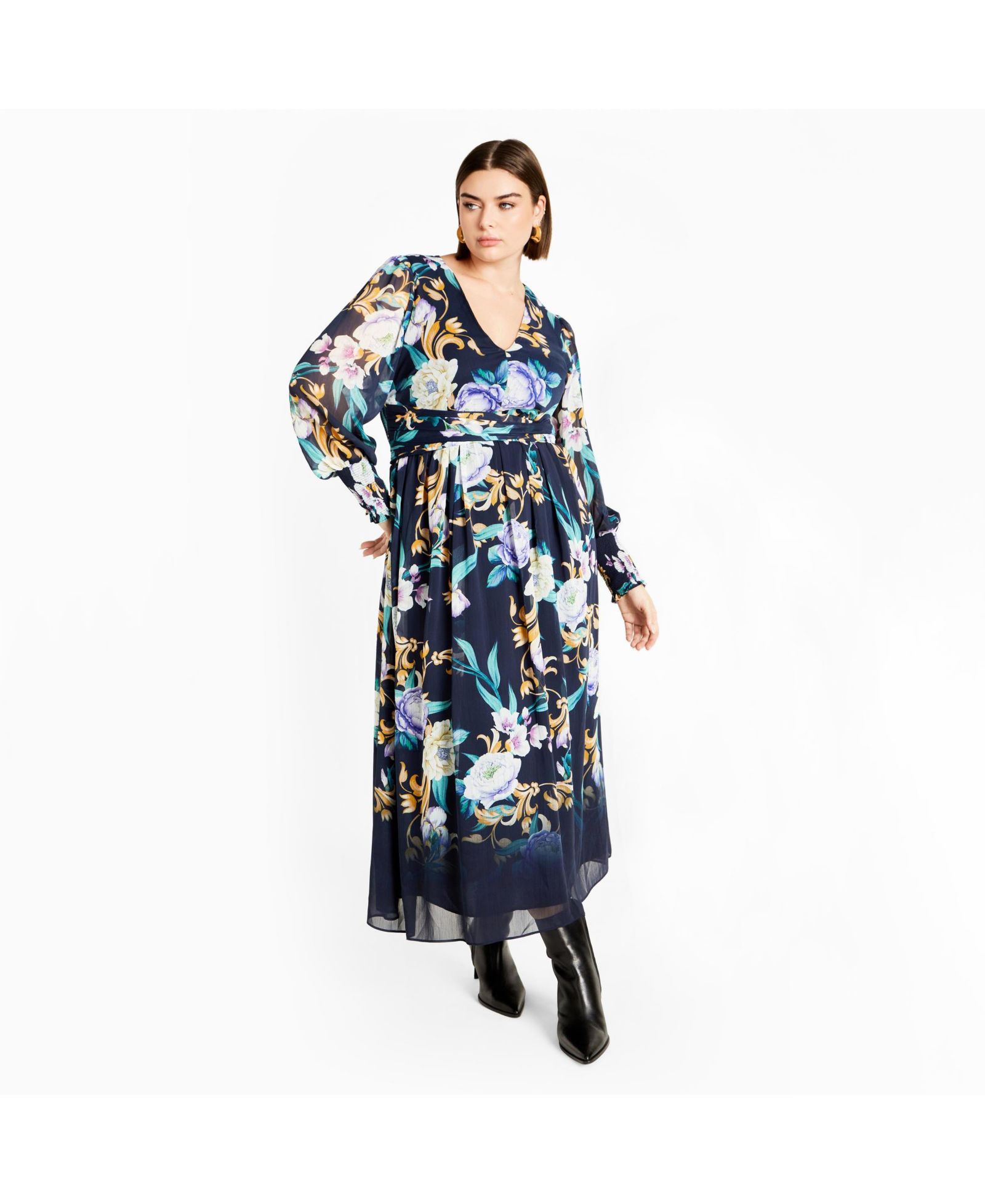Женское платье макси CITY CHIC Plus Size Selena Print