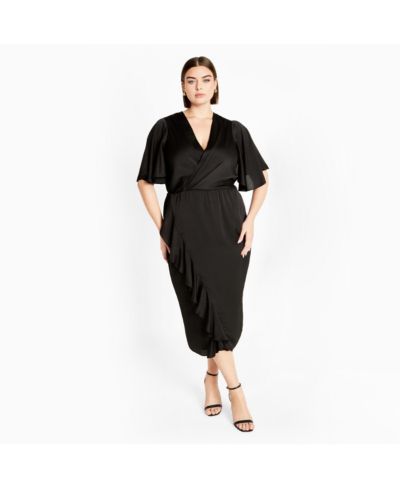 CITY CHIC Women's Plus Size Soft Ruffle Dress
