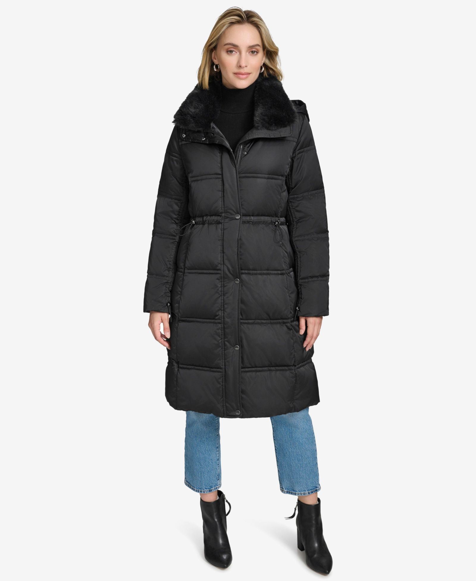 Женское пальто Andrew Marc Women's Emery Luster Down с воротником из искусственного меха