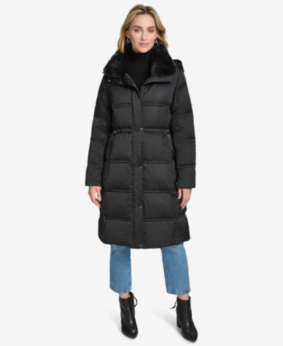 Женское пальто Andrew Marc Women's Emery Luster Down с воротником из искусственного меха