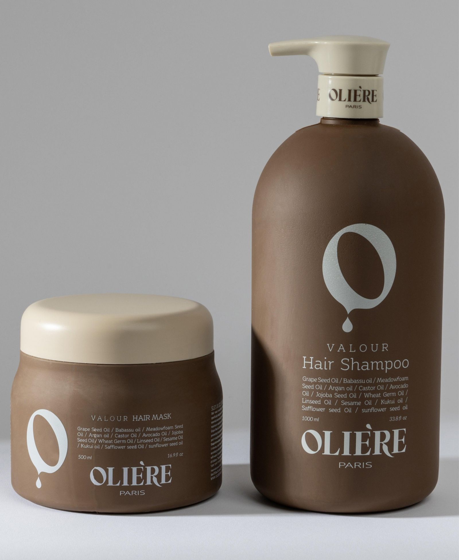 Oliere Paris Valour дуэт для ухода за волосами: очищение и восстановление