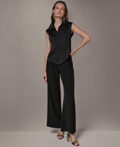 Donna Karan New York Женская рубашка Petite Button-Front