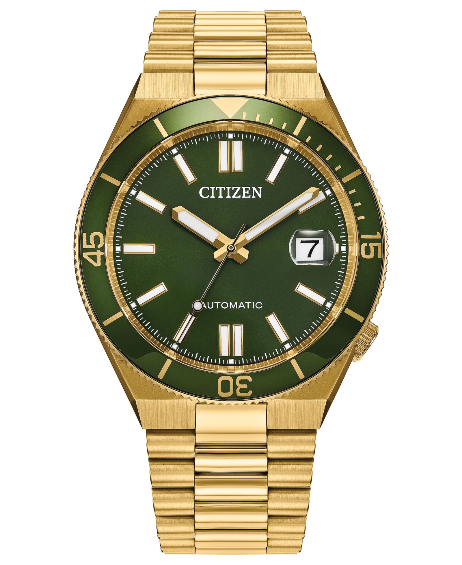 Мужские часы Citizen Tsuyosa Shore с золотистым стальным браслетом, 40mm
