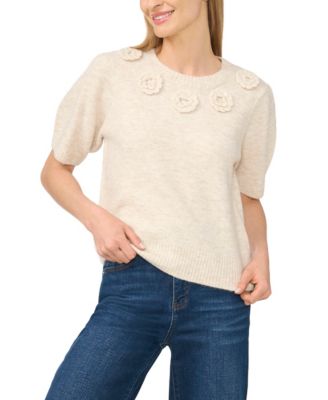Женский джемпер CeCe Short-Sleeve Crewneck Knit-Flower