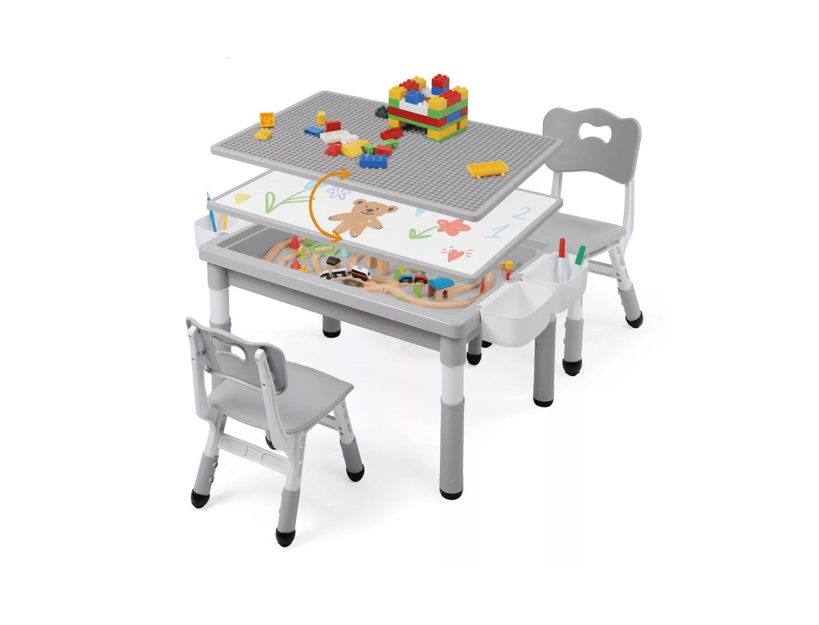 Kinder King 3-in-1 Kids Activity Table and Chair Set, Ages 3+