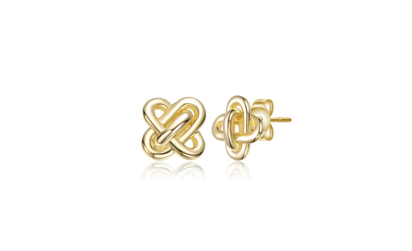 Серьги-гвоздики Rachel Glauber Elegant Knot Loop в 14K Gold Plated