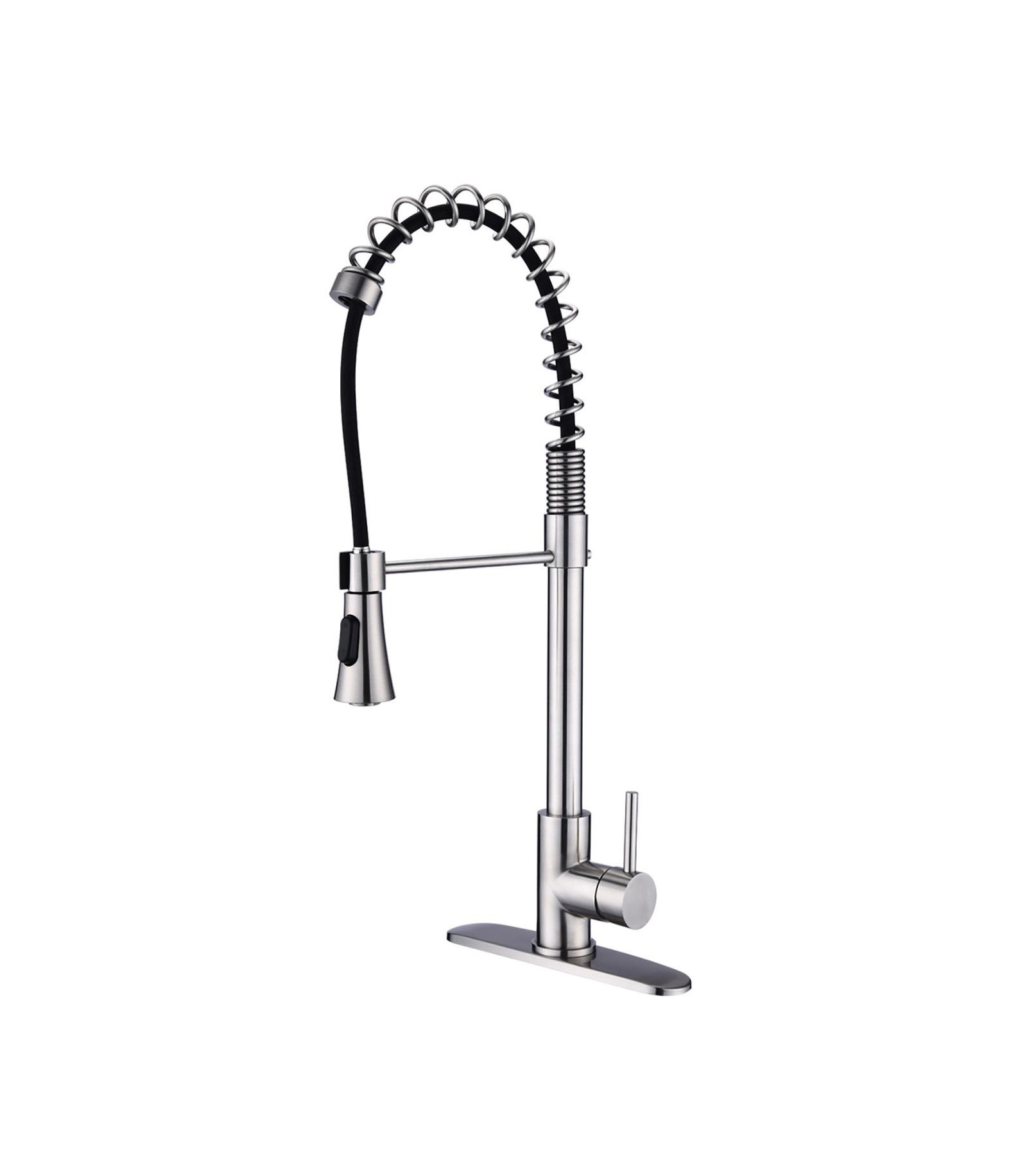 RAINSKEN Kitchen Faucet, with Pull Down, Sprayer Single Hole Stainless Steel Sink Faucet, for Farmhouses, RV, Laundry Room, Outdoor, and Campers