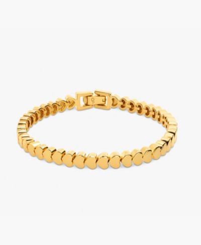 Oak & Luna Heart Dot Bracelet in Gold Vermeil