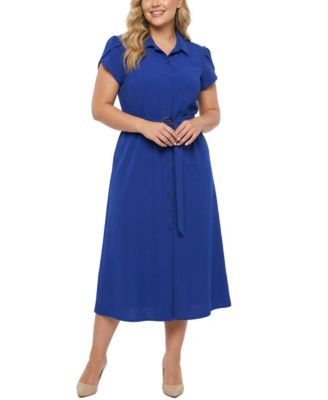 NY Collection Plus Size Midi Petal Sleeve Dress