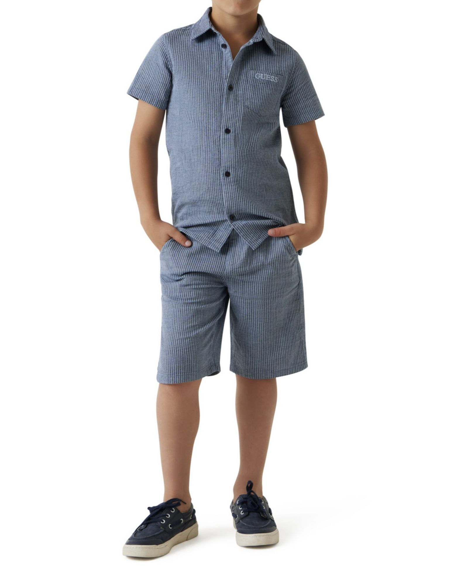 GUESS Boys' 8-16 Seersucker Chino Shorts