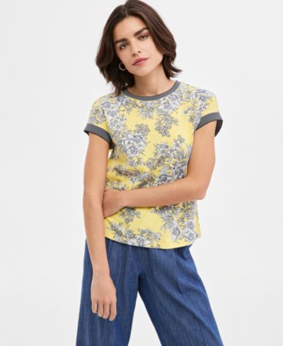 Nautica Женский топ с коротким рукавом Toile Contrast-Trim