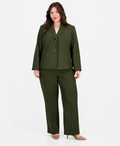 Костюм Le Suit Plus Size: блейзер с воротником-шалью и брюки на двух пуговицах
