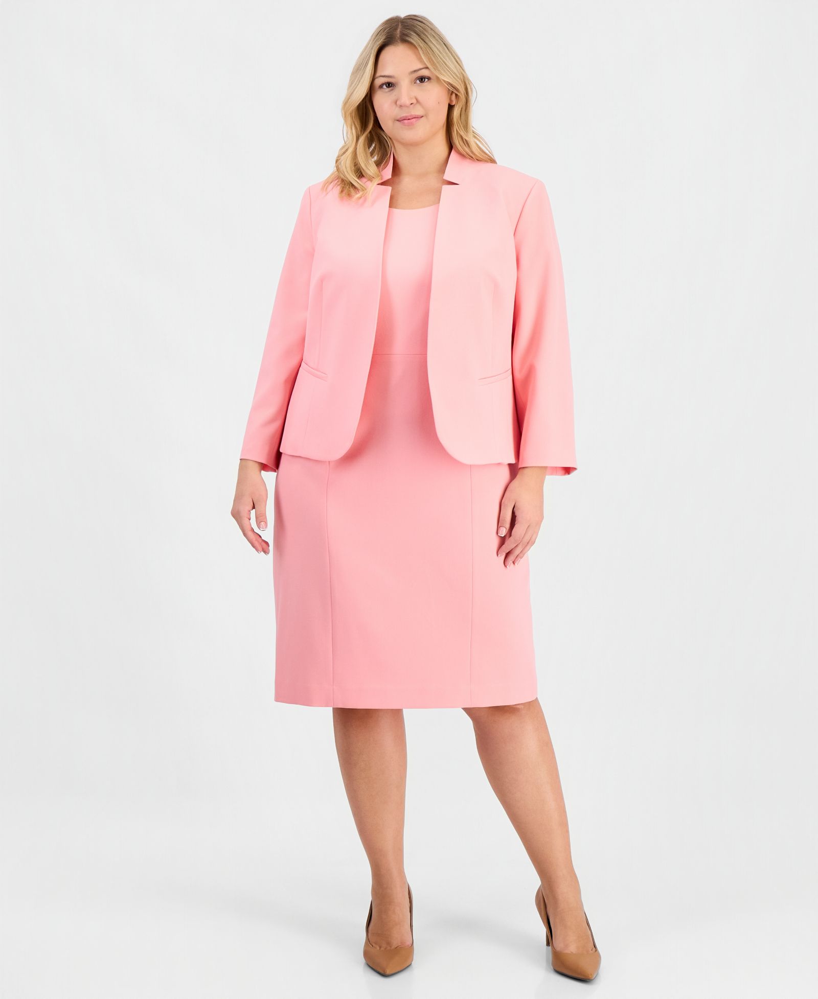 Le Suit Plus Size Костюм из 2 предметов с вырезами на воротнике