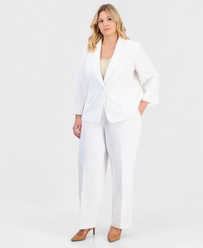 Костюм Le Suit Plus Size из 2 предметов с одной пуговицей и рукавом 3/4, брюки