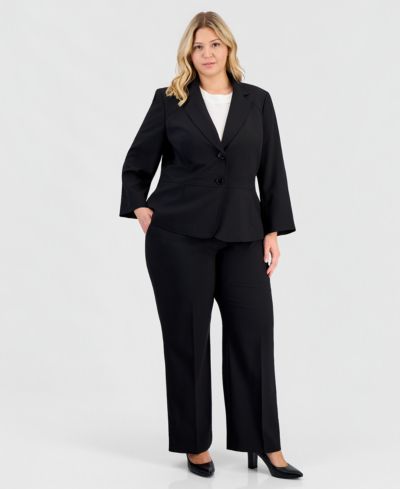 Брючный костюм Le Suit Plus Size Two-Button Waist-Inset