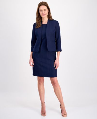 Женский костюм Le Suit Jacquard с открытым передом, 2 части