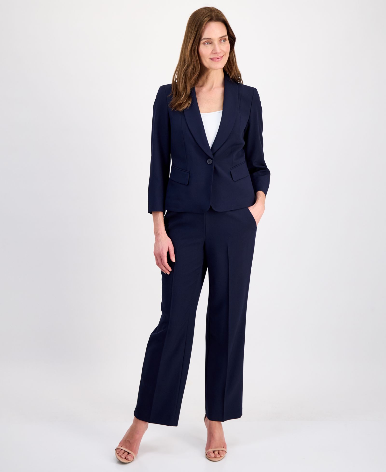 Le Suit Женский костюм из 2 частей с однопуговичной блузкой и брюками