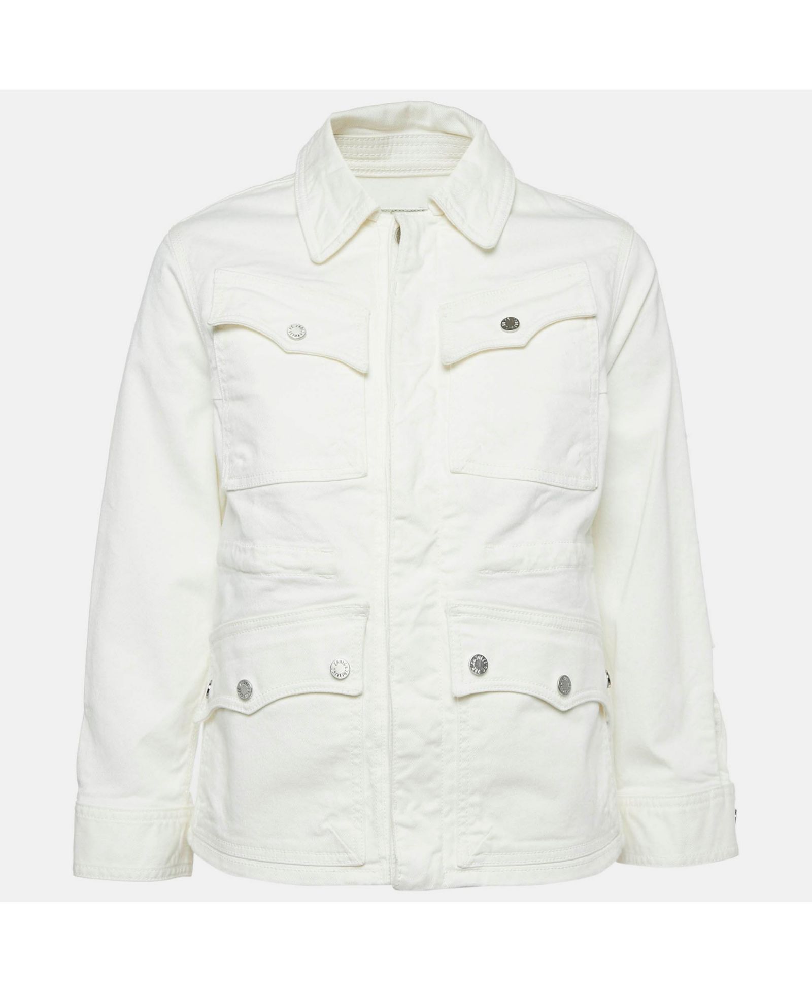 Pre-Owned Zadig & Voltaire Women's Pre-Owned Zadig and Voltaire White Denim Button Front Kimi Jacket