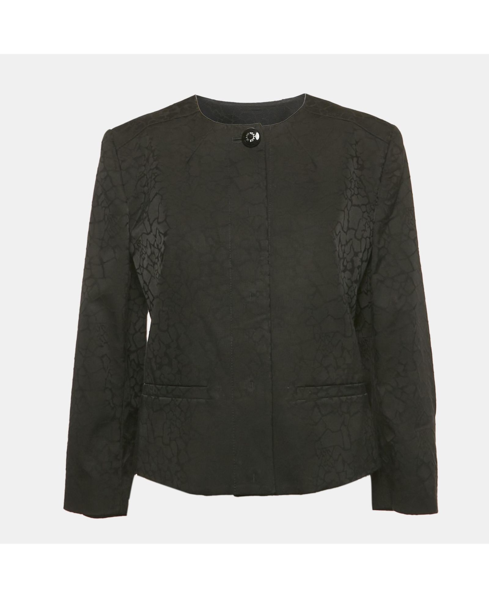 Женская куртка Pre-Owned Versace Black Jacquard Button Front