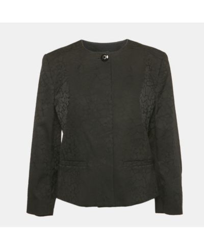 Pre-Owned Versace Women's Jeans Black Jacquard Button Front Jacket